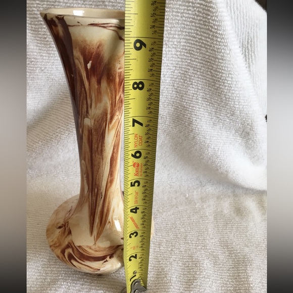 Vtg Alaska Pottery Red-Brown White Swirl Vase - Picture 6 of 6